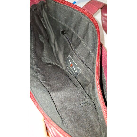 Axcess Red Faux Alligator Women's Purse Shoulderbag Satchel Fashionable - Picture 4 of 9